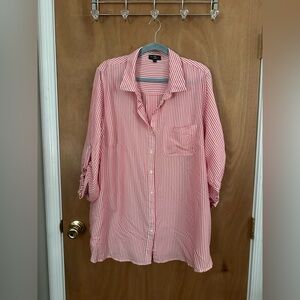 Plus Size, Stripped, Button-Down Shirt, Size 3X